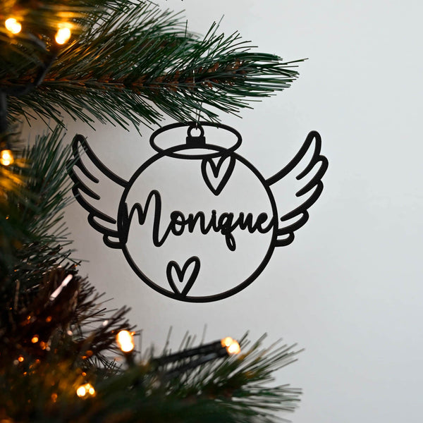 Kerstbal - Kerstengel eigen naam