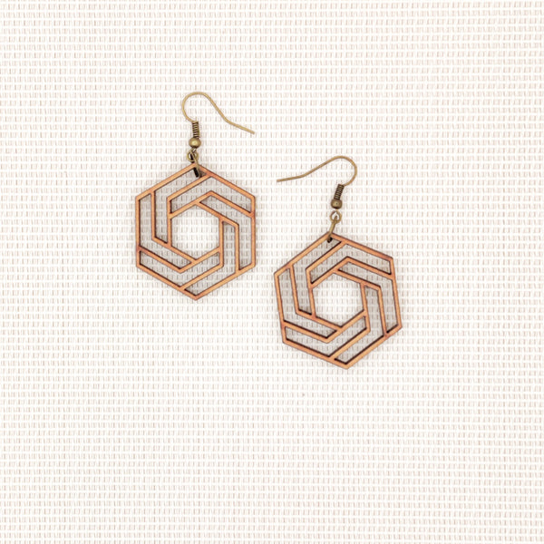 Oorbellen - Infinity Hexagon