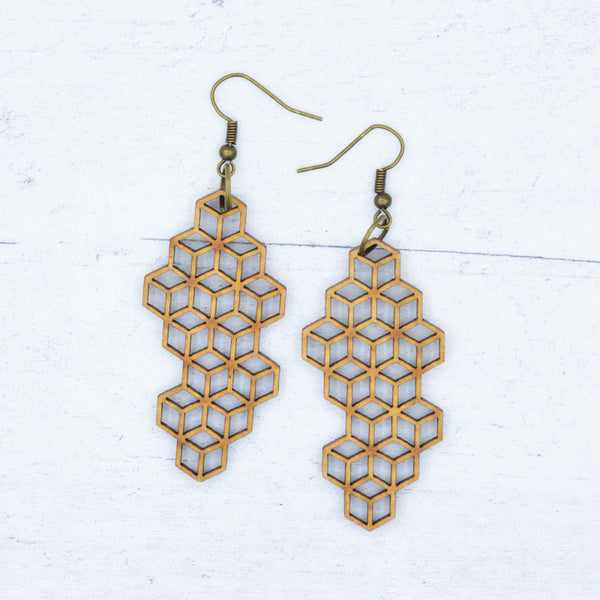 Oorbellen - Kleine kubus