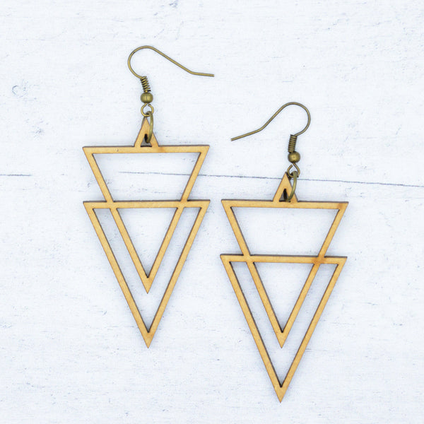 Oorbellen - Dubbele driehoek